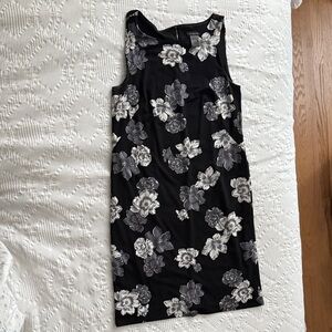 Ann Taylor Black and White Floral Dress